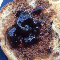 balsamic black jelly on toast